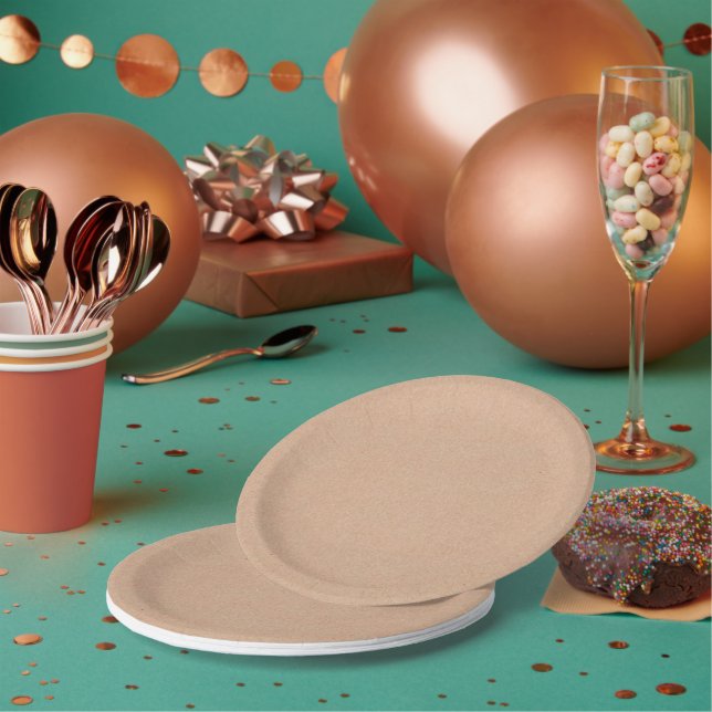 Assiette en papier jetable 7" au look kraft rustiq (Multi)