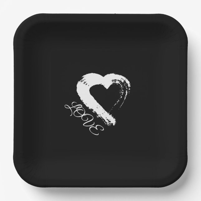 Assiette en papier Lune Coeur (Recto)