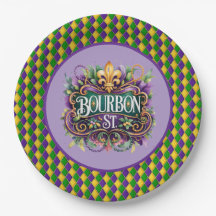 Assiette en papier Mardi Gras