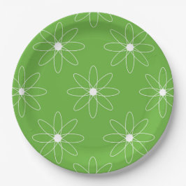Assiette en papier Marguerite verte