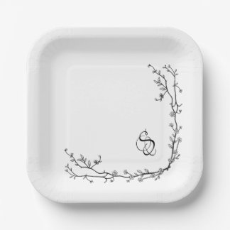 Assiette en papier Monogramme