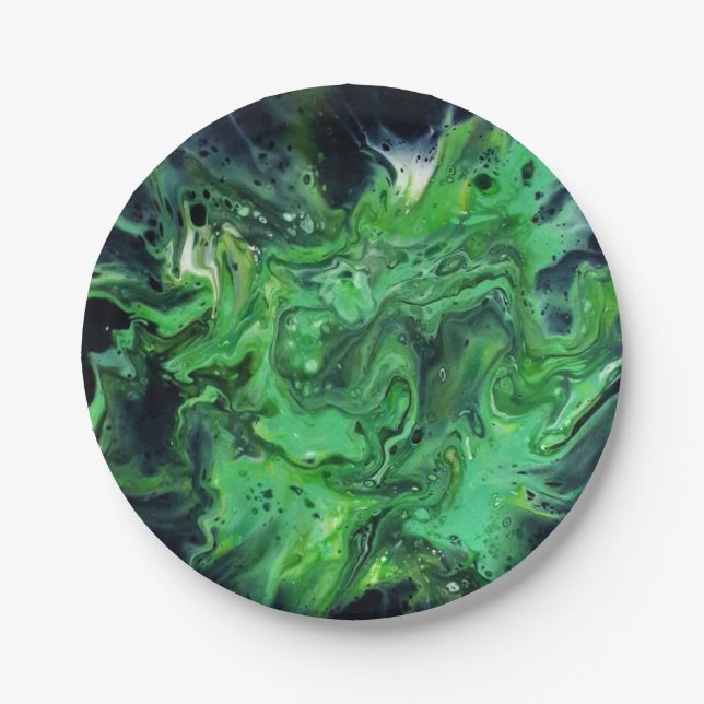 Assiette en papier. Motif abstrait. Anetka. (Devant)