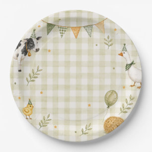 Assiette en papier Oh Deere Farm Anniversaire 9"