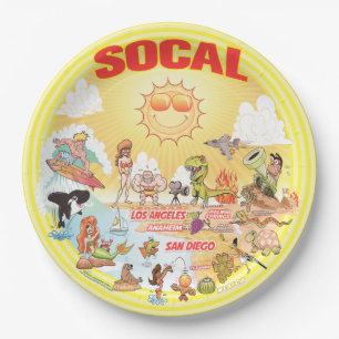 Assiette en papier Paradis de la plage de SoCal