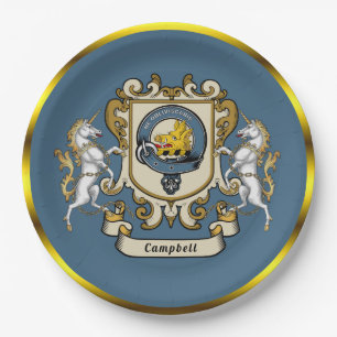 Assiette en papier personnalisée Badge du clan Cam