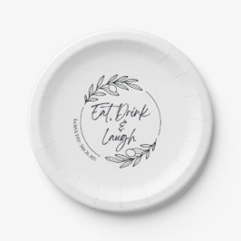 Assiette en papier personnalisée "Manger, boire et