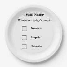 Assiette en papier personnalisée pour match de foo