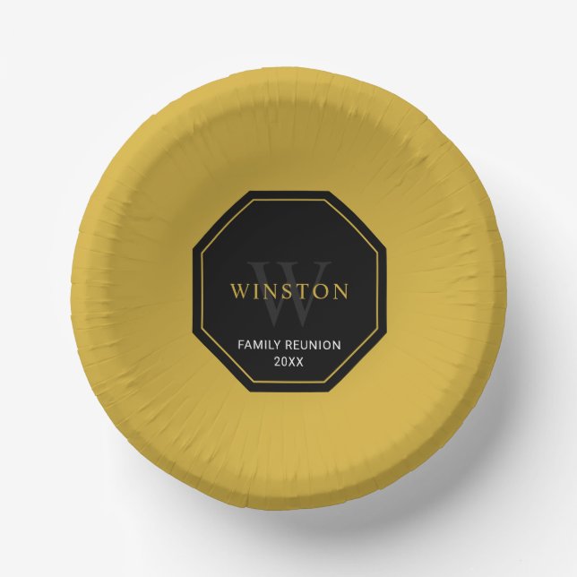 Assiette en papier personnalisée pour réunion de f (Recto)