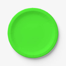 Assiette en papier personnalisée vert néon