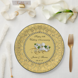 Assiette en papier pour 50e anniversaire de mariag