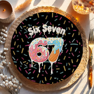 Assiette en papier pour anniversaire 67 glace six 
