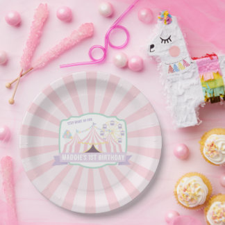 Assiette en papier pour anniversaire Carnaval Past