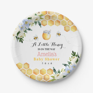 Assiette en papier pour Baby Shower Abeille Miel p