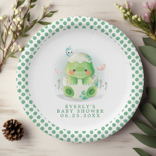 Assiette en papier pour Baby Shower aquarelle œuf