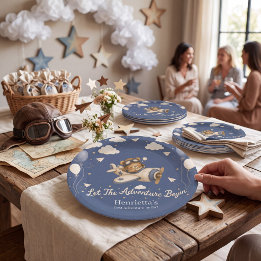 Assiette en papier pour Baby Shower "Aventure en A