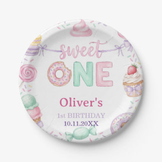 Assiette en Papier pour Dessert Pastel "Sweet One"