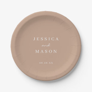 Assiette en papier pour douche de couple en terre
