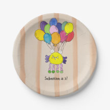 Assiette en papier pour fête d'anniversaire avec b