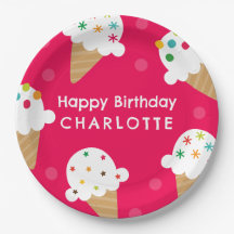 Assiette en papier pour fête d'anniversaire glace