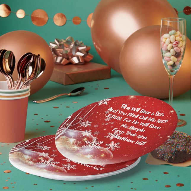 Assiette en papier pour fête Elle portera un fils  (Multi)