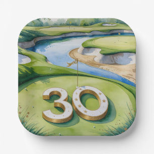 Assiette en papier pour Golf 30ème Anniversaire su