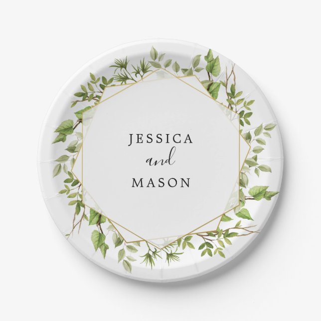 Assiette en papier pour la douche de mariage de ve (Devant)