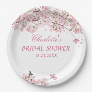 Assiette en papier pour la douche de mariée Fleur