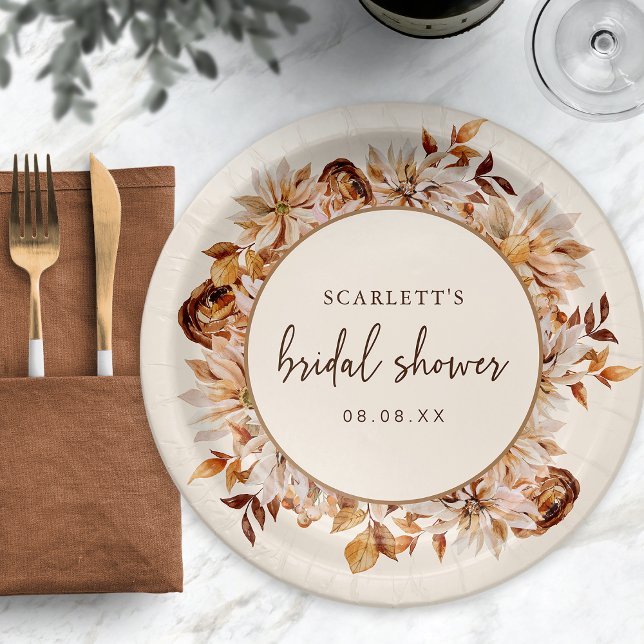 Assiette en papier pour la douche nuptiale d'autom (Fall Bridal Shower Paper Plate
)