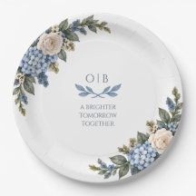 Assiette en papier pour mariage Something Blue