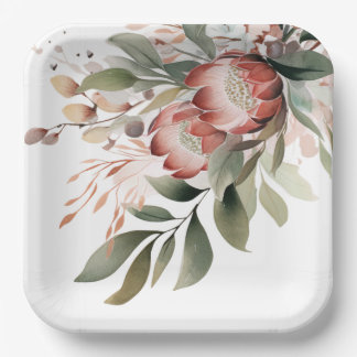Assiette en papier Protéa