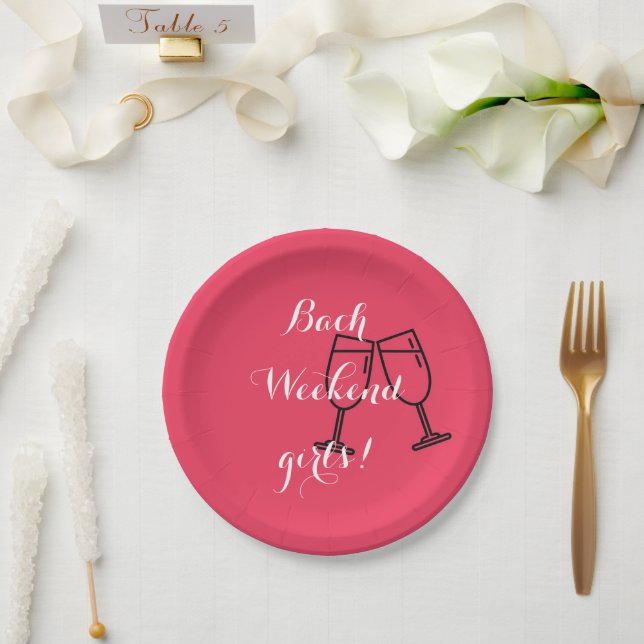 ASSIETTE EN PAPIER ROSE DEMOISELLE D'HONNEUR (Mariage)