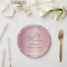 Assiette en papier Rose Gold pour fête d'anniversa