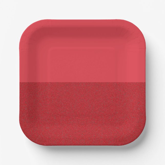 Assiette en papier rouge tomate à compartiment hor (Recto)