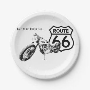 Assiette en papier Route 66