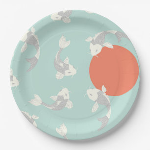 ASSIETTE EN PAPIER: STYLE JAPONAIS : Motif POISSON