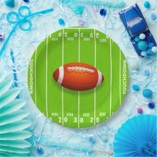 Assiette en Papier Terrain de Football avec Touchd