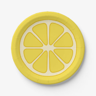 Assiette en papier tranche de citron ludique