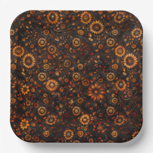 Assiette en papier Vignes d'Automne Bronze