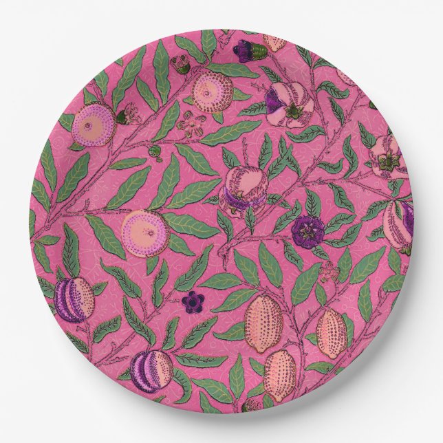 ASSIETTE EN PAPIER: WILLIAM MORRIS : POMÉGRANAT RO (Devant)