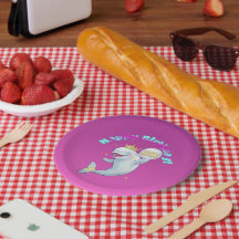 Assiette pour fête d'anniversaire Beluga Boo Joyeu