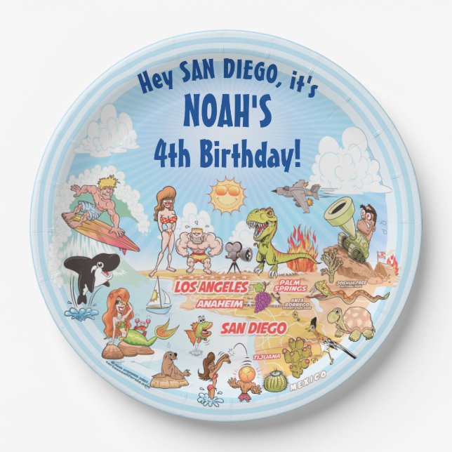 Assiettes d'anniversaire SoCal (Devant)