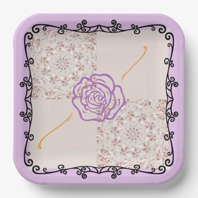 Assiettes de thé uniques ou assiettes de mariage (Recto)