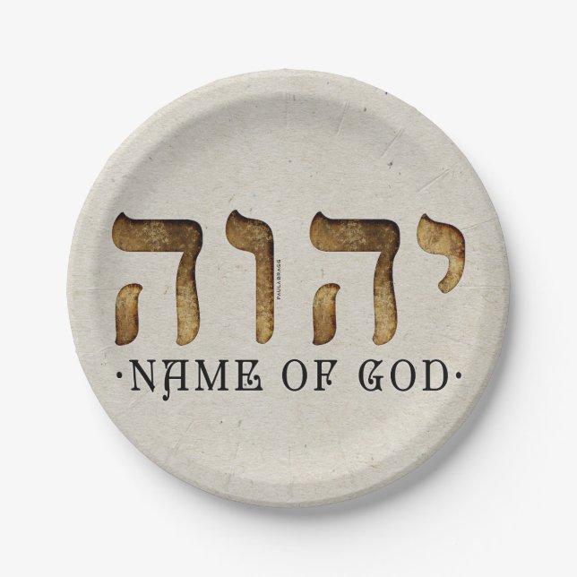 Assiettes En Carton יהוה /YHWH/Yahweh (Devant)