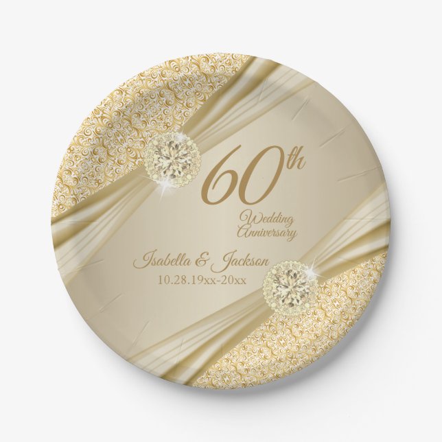 Assiettes En Carton 00ème anniversaire de Mariage d'or (Devant)