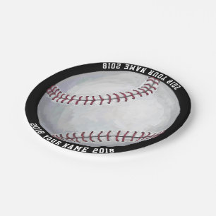 Assiettes En Carton 08of12 Baseball Custom Party Plate