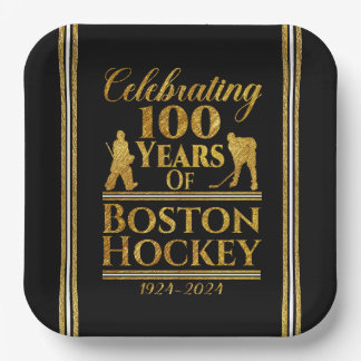 Assiettes En Carton 100 Ans De Hockey À Boston