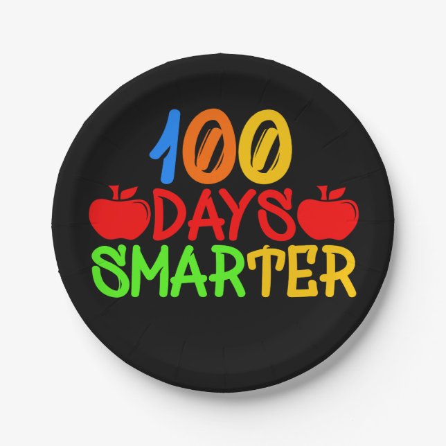 Assiettes En Carton 100 jours plus intelligent (Devant)