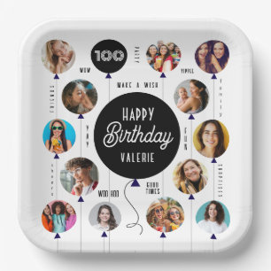 Assiettes En Carton 100e anniversaire Ballons photo