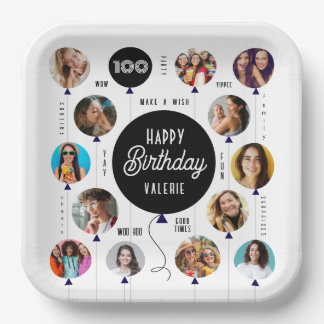 Assiettes En Carton 100e anniversaire Ballons photo