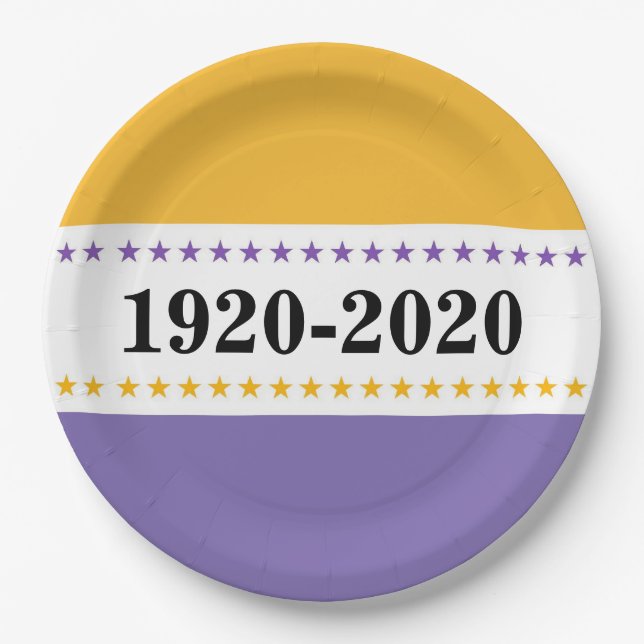 Assiettes En Carton 100th 19ème vote de drapeau de victoire (Devant)